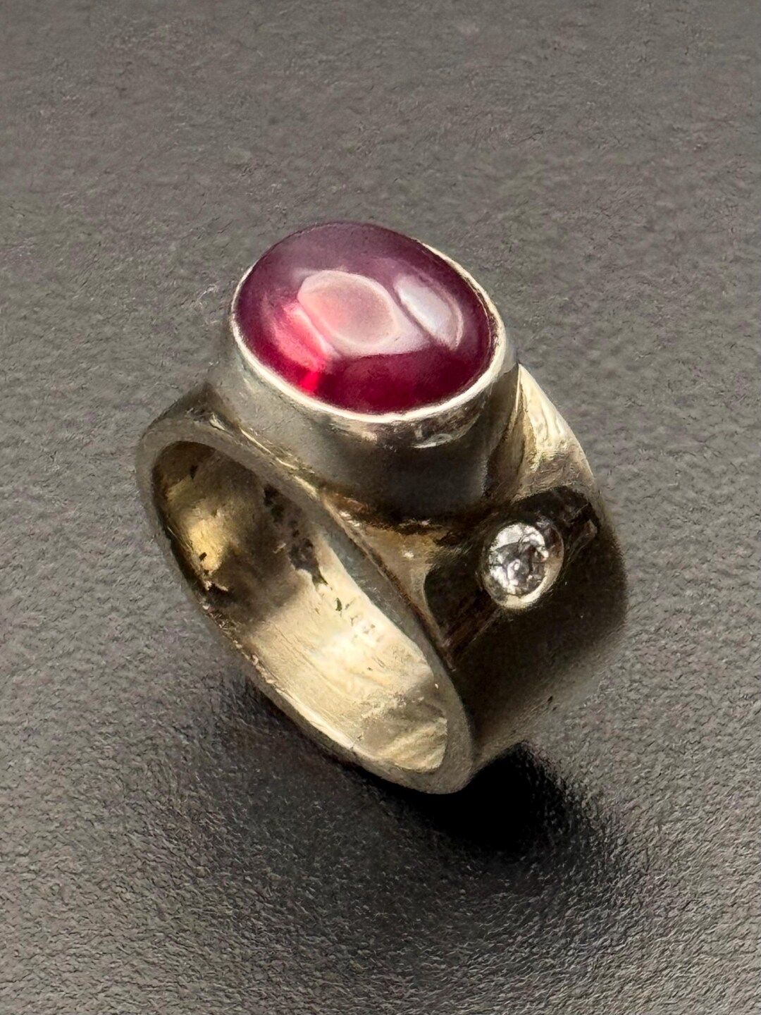 Silver and Ruby Transition Ring - Etsy