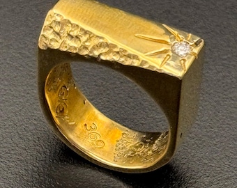 Bague sobriété en or et diamants
