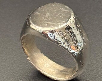 Chevalière ronde en argent