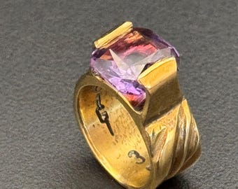Nordischer Goldschmuck mit Amethyst Peace Ring