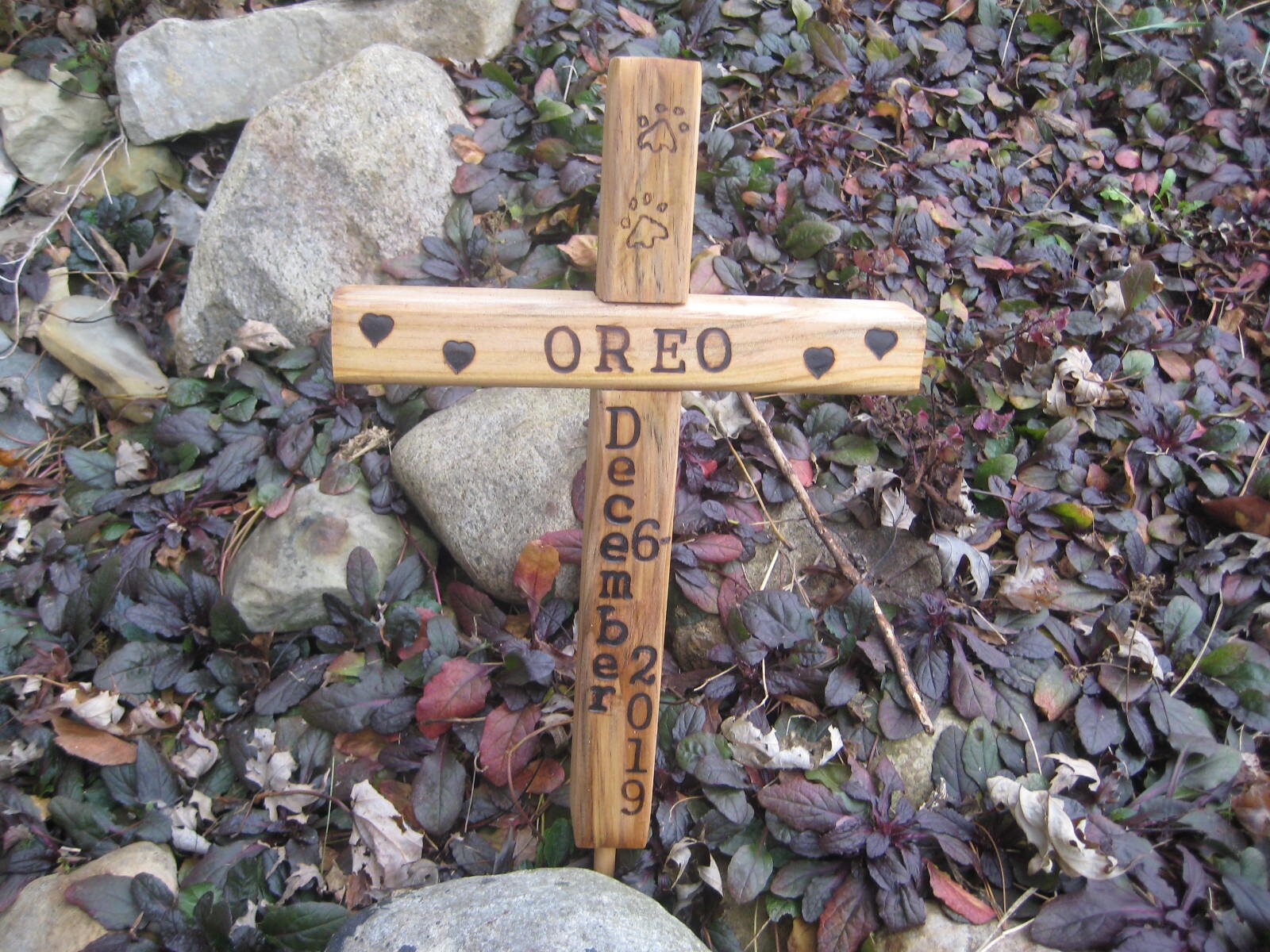 Memorial Pet Burial Cross Personalized Personalized w/ name Etsy