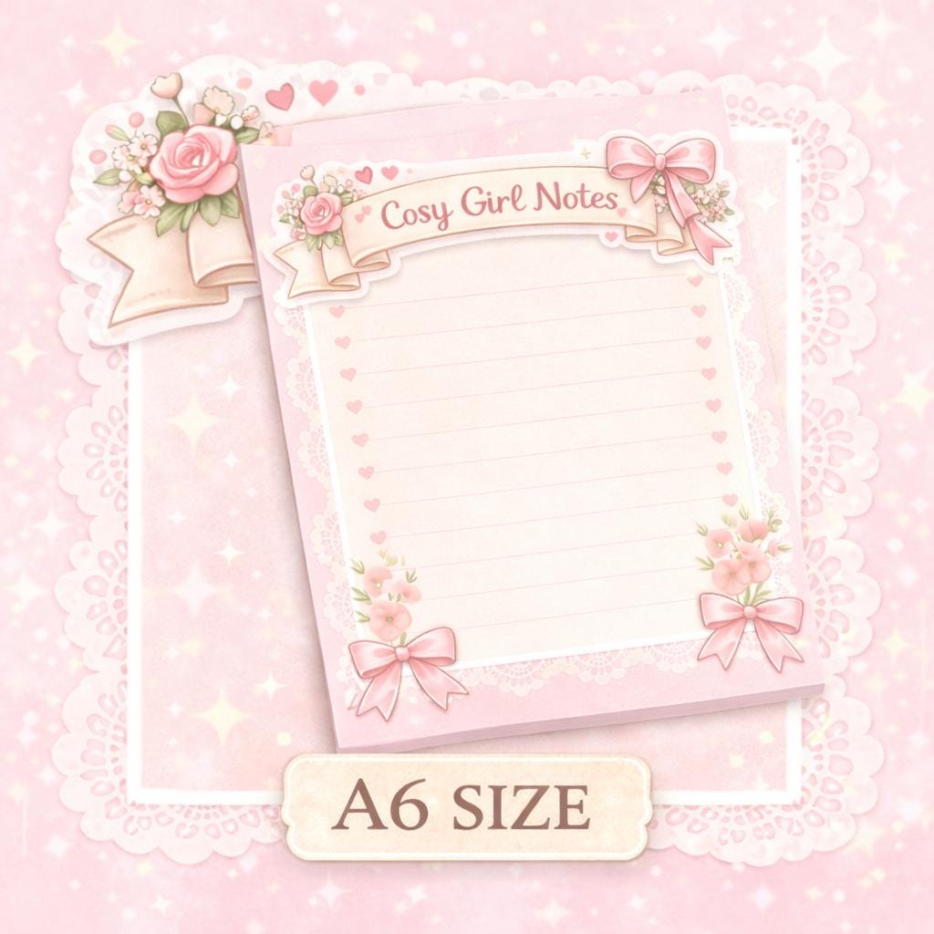 Cosy Girl Notes - Cute & Minimal Notepage Pages - Etsy