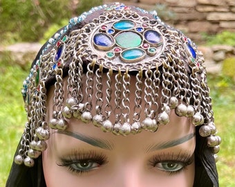 Vintage Kuchi Belly Dance Headpiece Tribal Fusion Headdress Renaissance LARP