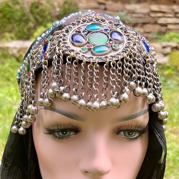 Vintage Kuchi Belly Dance Headpiece Tribal Fusion Headdress Renaissance LARP
