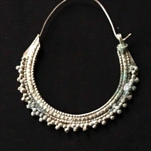 Vintage Kuchi Tribal Saw Blade Hoop Earrings Fusion Belly Dance image 1