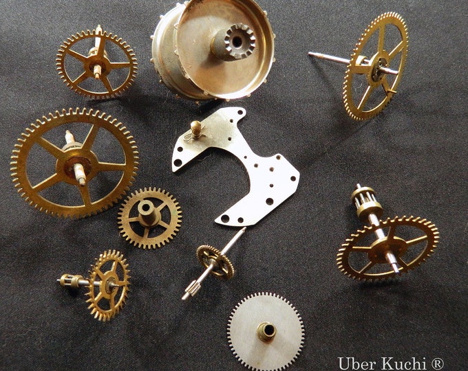 Lot of 10 Vintage Brass Clock Gears Watch Parts STEAMPUNK Etsy