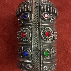 Vintage Kuchi Heavy Brass Cuff Bracelet Tribal Fusion Belly Dance