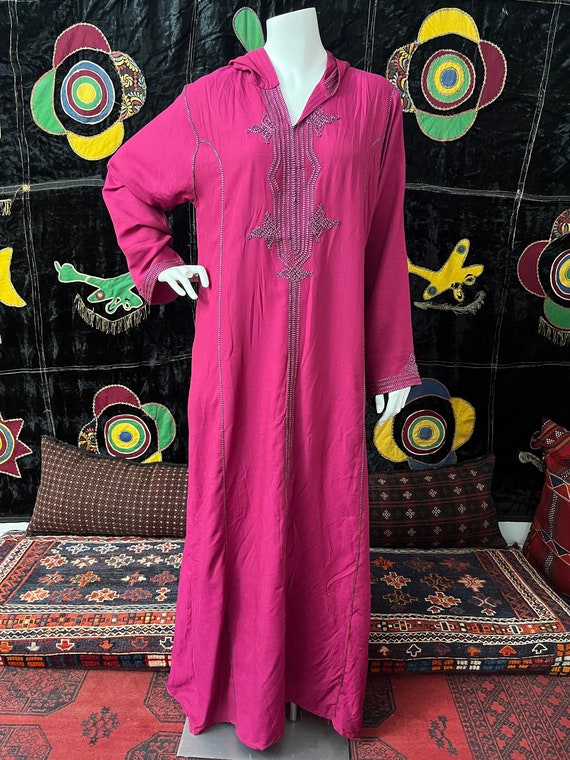 Vintage Moroccan Caftan with Hood Djellaba