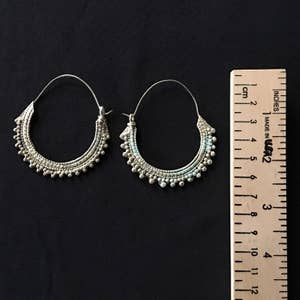 Vintage Kuchi Tribal Saw Blade Hoop Earrings Fusion Belly Dance image 5