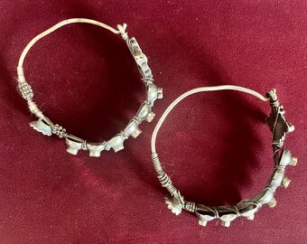 Vintage Extra Large Kuchi Hoop Earrings Tribal Fusion Belly Dance #24