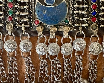 Vintage Kuchi Afghan Lapis CHOKER Necklace Tribal Fusion Belly Dance Jewelry