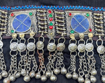 Vintage Kuchi Afghan Lapis CHOKER Necklace Tribal Fusion Belly Dance