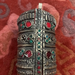 Vintage Kuchi Heavy Brass Cuff Bracelet Tribal Fusion Belly Dance