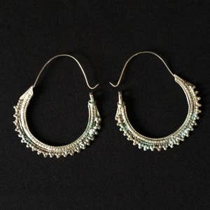 Vintage Kuchi Tribal Saw Blade Hoop Earrings Fusion Belly Dance image 2