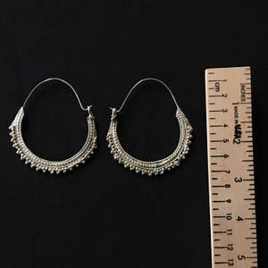 Vintage Kuchi Tribal Saw Blade Hoop Earrings Fusion Belly Dance image 4