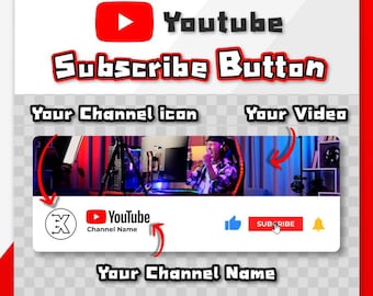 Custom Youtube subscribe button overlay for intro videos