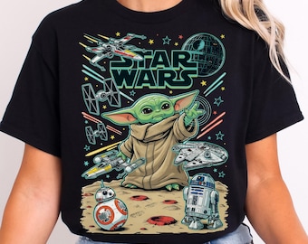 Disney Star Wars Ready To Press,Baby Yoda DTF Transfer,Star Wars Group DTF,Star Wars Characters DTF,Star Wars Land,Star Wars Baby Yoda Shirt