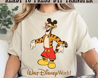 Winnie The Pooh Tigger Ready To Press,Tigger Mickey Costume DTF,Pooh Bear And Friends DTF,Pooh Hunny Heat Transfer,Disney Family Trip DTF