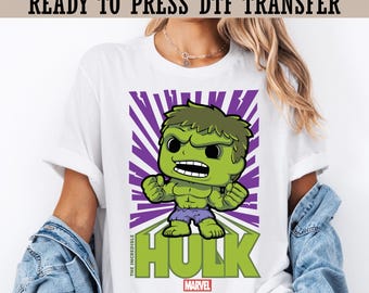 Incredible Hulk Ready To Press, Baby Hulk DTF Heat Transfer, Marvel Hulk DTF Transfer, Marvel Avengers Shirt, Marvel Avengers Friends DTF