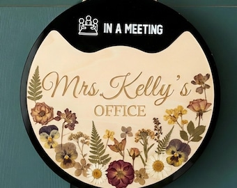 Personalized School Office Door Sign, Custom Rotating Office Sign, Work Status Spinning Sign, Private Office Door Sign, Manager Office Decor