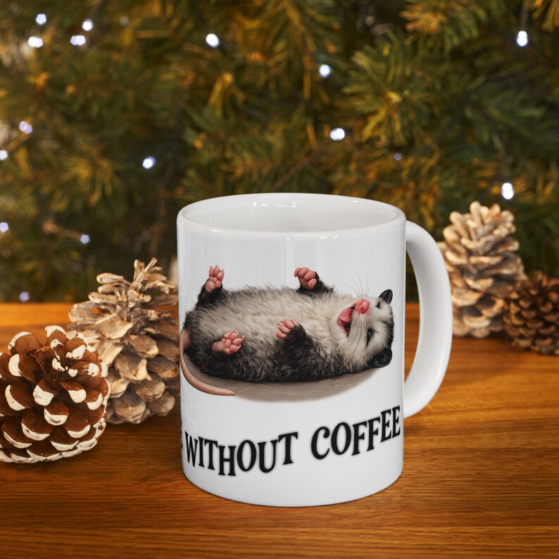 Funny Overstimulated Opossum Mug, Possum Coffee Meme, Large Coffee mug Best friend gift, Best selling items Coffee bar Gift for yourself image 17
