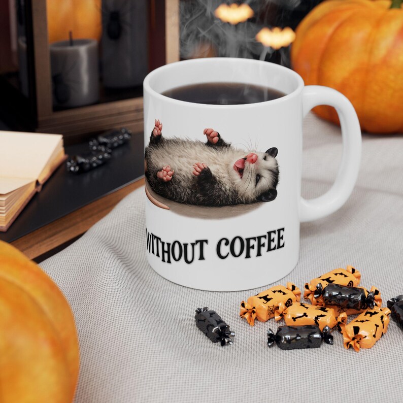 Funny Overstimulated Opossum Mug, Possum Coffee Meme, Large Coffee mug Best friend gift, Best selling items Coffee bar Gift for yourself image 15