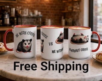 Opossum Mug, Possum Gifts, Cute Possum, Funny Office Gift, Animal Coffee Lover Gift, Opossum Gifts, Coffee Bar Decor, Cute Animal Gift