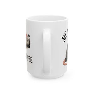 Funny Overstimulated Opossum Mug, Possum Coffee Meme, Large Coffee mug Best friend gift, Best selling items Coffee bar Gift for yourself image 11
