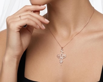 Lotus Halskette – Minimalistischer spiritueller Schmuck, Lotus Anhänger für Frauen