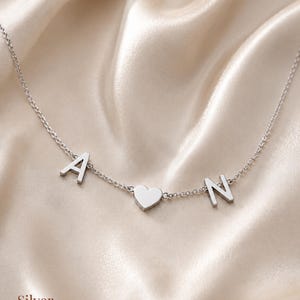 Personalisierte Initialen Kette mit Herz – 925 Sterling Silber Vergoldet , Geschenk für Freundin image 11