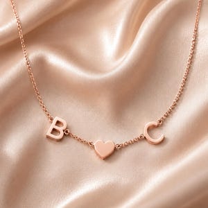 Personalisierte Initialen Kette mit Herz – 925 Sterling Silber Vergoldet , Geschenk für Freundin image 10