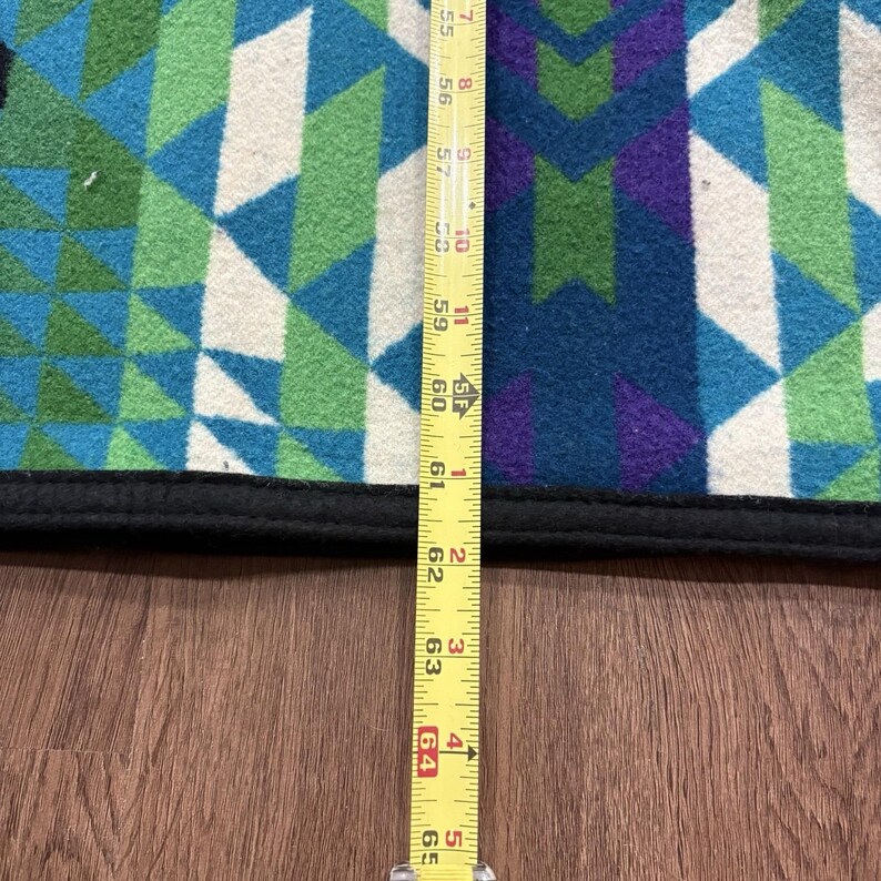 Pendleton Beaver State Wool Blanket 64x80 Geometric Blue Green Purple image 9