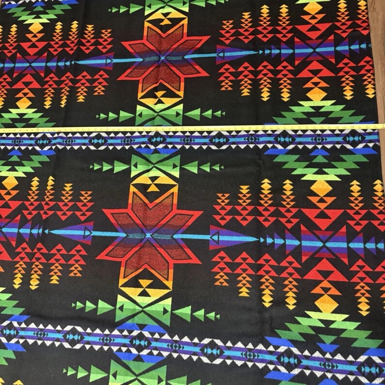Pendleton Beaver State Wool Blanket Rainbow Geometric Black 64x80 Vintage image 10