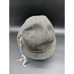 Pendleton Custom Made USA Wool Herringbone Paperboy Bucket Hat Beaded Strap image 9