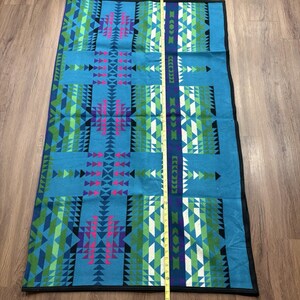 Pendleton Beaver State Wool Blanket 64x80 Geometric Blue Green Purple image 8