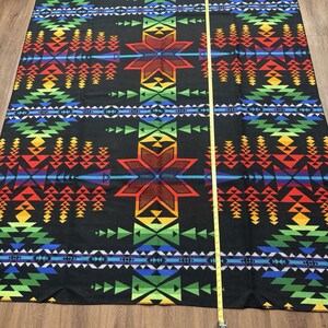 Pendleton Beaver State Wool Blanket Rainbow Geometric Black 64x80 Vintage image 8