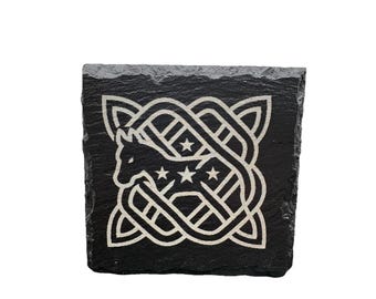 Handmade Celtic Knot Donkey Head Slate Coaster 4x4 Laser Engraved - New Custom