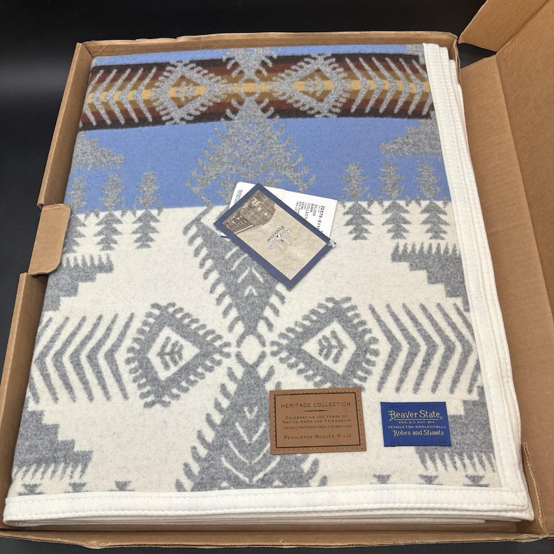 Bata Pendleton Silver Bark (64" x 80") Colección Beaver State Heritage Marfil imagen 2