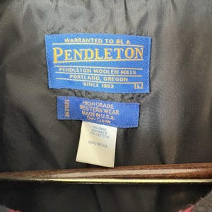 Pendleton High Grade Western Wear Wool Jacket Bear Eagle Sharkey Sz L Vintage image 5