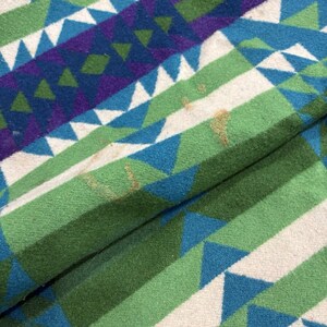 Pendleton Beaver State Wool Blanket 64x80 Geometric Blue Green Purple image 4