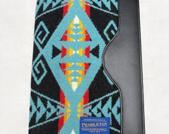 Pendleton Wool Notebook Binder Cover Black Leather Jacquard Southwestern