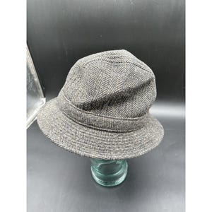 Pendleton Custom Made USA Wool Herringbone Paperboy Bucket Hat Beaded Strap image 10