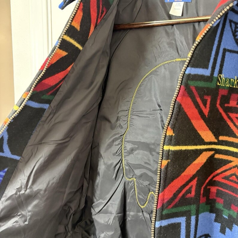 Pendleton High Grade Western Wear Wool Jacket Bear Eagle Sharkey Sz L Vintage image 12