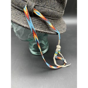 Pendleton Custom Made USA Wool Herringbone Paperboy Bucket Hat Beaded Strap image 7