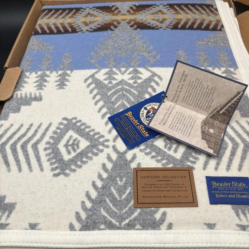 Bata Pendleton Silver Bark (64" x 80") Colección Beaver State Heritage Marfil imagen 5