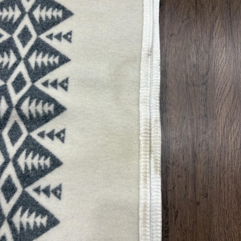 Pendleton Heroic Chief Filt Elfenbensvit Chief Kollektion 64x80 Ull Tillverkad USA NWT bild 7