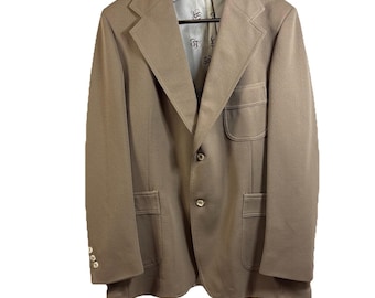 Levi's Panatela Beige Sport Coat Blazer 44R Vintage 90s 22" Pit to Pit