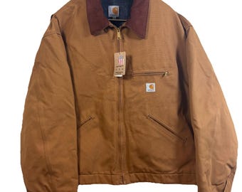 Carhartt J001BRN Detroit Jacket 4XL Brown Duck Blanket Lined Made in USA NWT