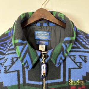Pendleton High Grade Western Wear Wool Jacket Bear Eagle Sharkey Sz L Vintage image 6