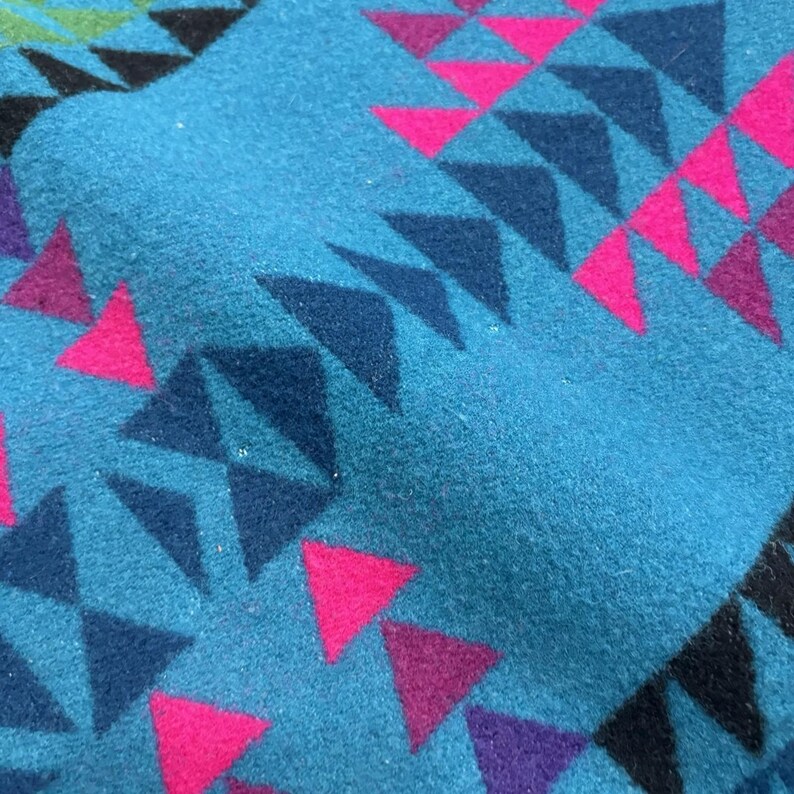Pendleton Beaver State Wool Blanket 64x80 Geometric Blue Green Purple image 14